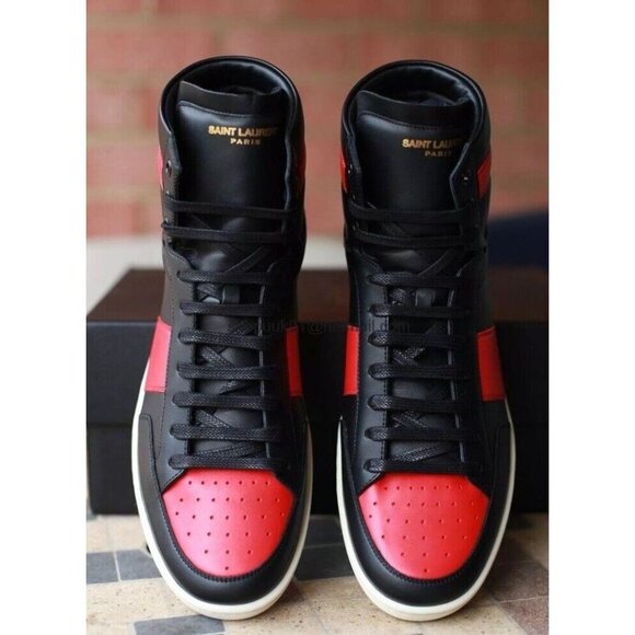 Saint Laurent Court Classic SL10H | YSL 42 | US 10| Black/Red | Preloved - Picture 1 of 13